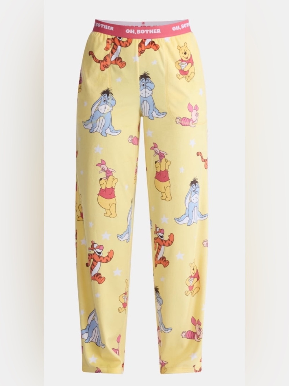 Pooh Character Pajama Bottoms with Pink Waistband